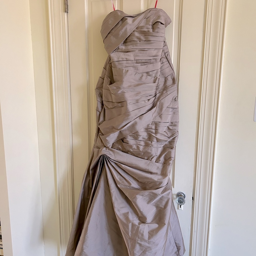 Strapless Monique Lhullier gown.